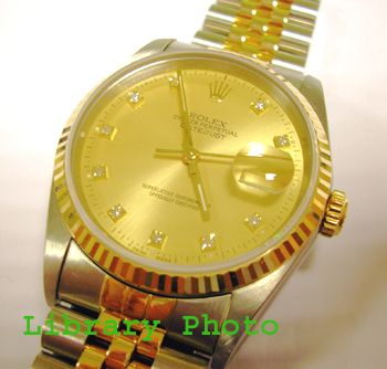 Bicolour Datejust with classic champagne / <b>diamond</b> dial and Jubilee brace