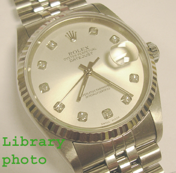 Steel / white metal Datejust model 16234 with a superb custom-made silver / diam