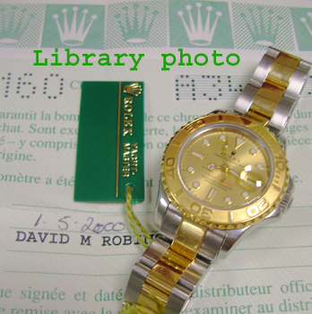 2004 lady's bicolour Yacht-master model 169623 with champagne dial. Complete wit