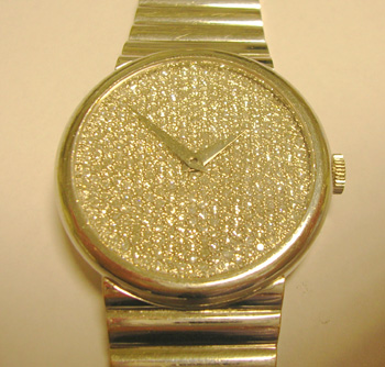 A cool 18ct white gold gent's dress watch by <b>Boodles</b>, pave-set with appro