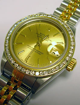 Datejust + dia. bezel added later, not by Rolex