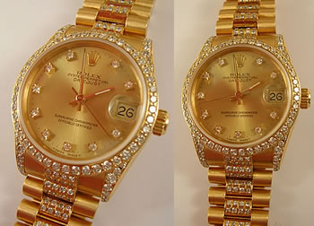 18ct Datejust with original diamond dial. Bracelet and case heavily modified wit