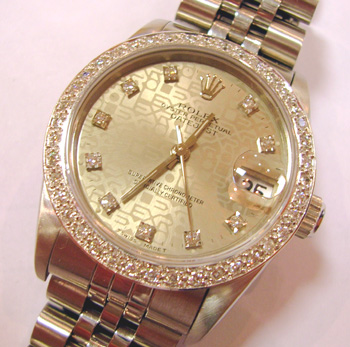 Steel & white metal mid-size Datejust model 68274 on Jubilee bracelet with origi