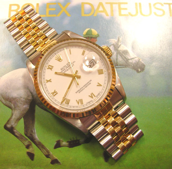 Bicolour Datejust model 16233 on Jubilee bracelet with snow white / roman numera