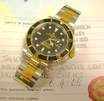 2005 bicolour Date Submariner with both boxes, papers, manual etc. Has been in o
