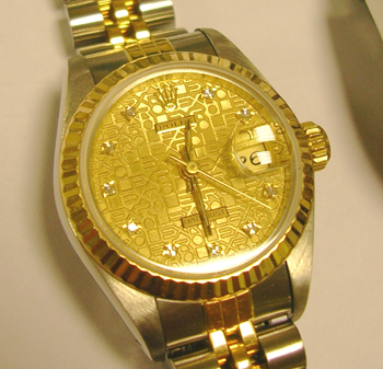 Bicolour Datejust model 69173 on Jubilee 62523 bracelet with the <b>unusual cham