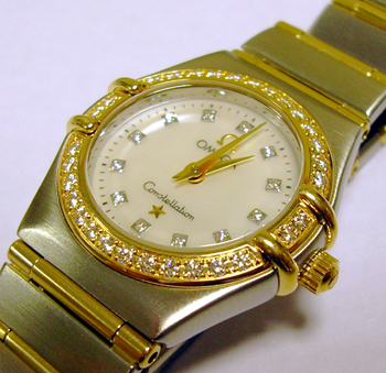 Fabulous lady's bicolour <b>Omega</b> Constellation with diamond-set Mother-of-P