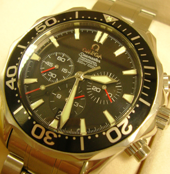 Gent's steel automatic <b>Omega Seamaster Chronograph</b> with boxes, manual and