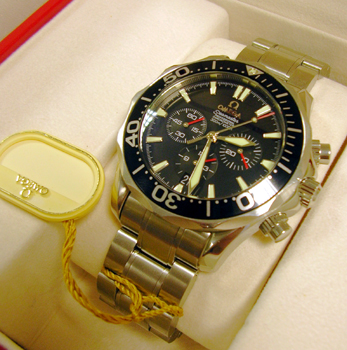 Gent's steel automatic <b>Omega Seamaster Chronograph</b> with boxes, manual and