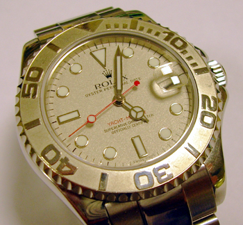 Approx 2003 "Rolesium" ( steel with platinum insert ) Yachtmaster. Save over £1,