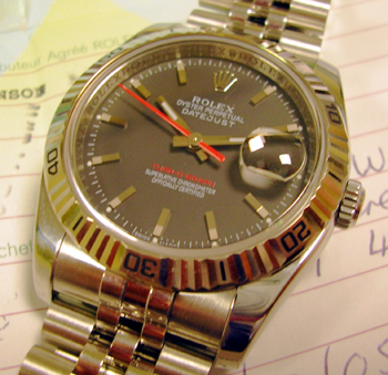 Latest model Datejust Turnograph 116264 in steel & white metal on a Jubilee brac