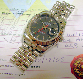 Latest model Datejust Turnograph 116264 in steel & white metal on a Jubilee brac