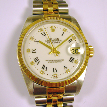 Approx 2001 bicolour Datejust model 78273 with unusual <b>white / diamond dot di