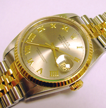 Bicolour Datejust model 16233 with Jubilee bracelet and a lovely gun-metal grey