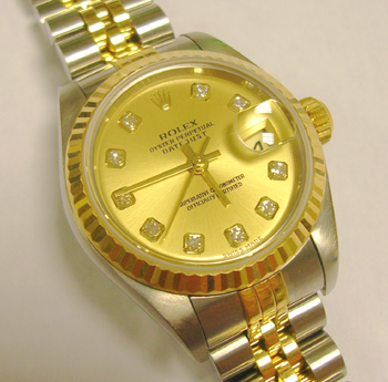 IMMACULATE bicolour Datejust model 79173 with the newer champagne / DIAMOND dial