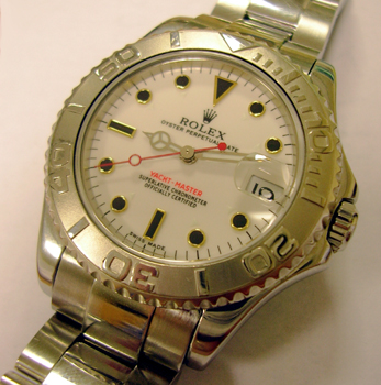 Approx year 2000 Rolesium Yachtmaster mid-size, model 168622 on Oysterlock brace