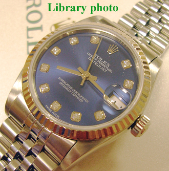 Steel & white metal mid-size Datejust model 68274 on Jubilee bracelet, to which
