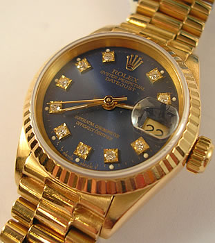 18ct Datejust, <font color="#0009B8"><strong>BLUE</strong></font> diamond-set di