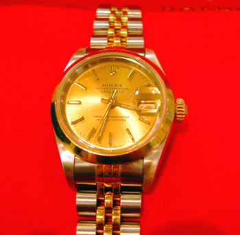 1998 lady's bicolour with box & papers, serviced May 2005 - beautiful!
