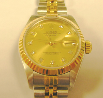 Lady's bicolour Datejust with champagne / diamond dial. Just had full service! N