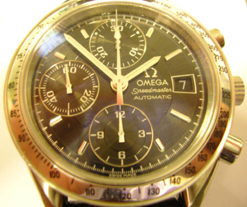 Gent's steel <b>Omega</b> Speedmaster Automatic strap watch, just had £100 servi