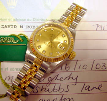2003 lady's bicolour Datejust model 79173 with later version of the diamond-dot 