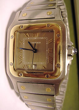 Gent’s bicolour <b>Cartier</b> Santos 12/12/04 ( tiny mark on dial )
