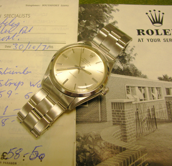 1971 Oyster Perpetual Air-King with original purchase receipt from Watches of Sw