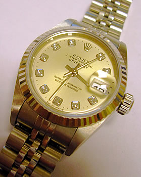 S/steel Datejust with diamond dial, year 2000 model