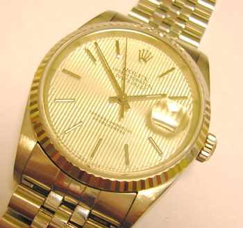 2003 gent's Datejust 16234 in steel and white metal with a lovely striated silve