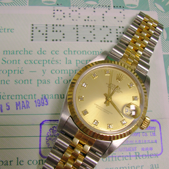 Bicolour Datejust with original papers and champagne / DIAMOND dot dial, Jubilee