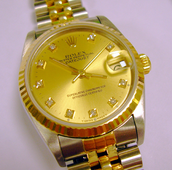 Bicolour Datejust model 68273 on Jubilee 62523 bracelet with <b>champagne / diam