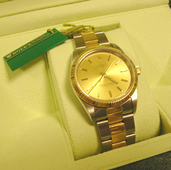 Approx 2001 bicolour Oyster Perpetual ( non-date ), champagne dial & Oyster brac