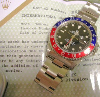 1990s steel GMT-Master, had £300 service at Rolex UK in March 2005 and not worn 