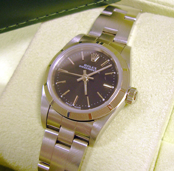 2006 steel Oyster Perpetual non-date, black dial and Oyster bracelet. Immaculate