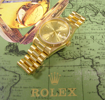 18ct gent's Rolex Day-Date model 18238 with original boxes. This is the model wi