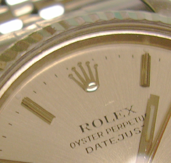 Stainless steel & white metal mid-size Datejust, silver dial with box & papers.