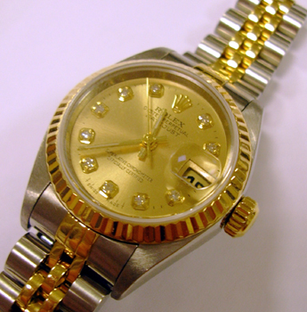Approx 2001 bicolour Datejust model 79173 with very pretty CUSTOM-MADE diamond d