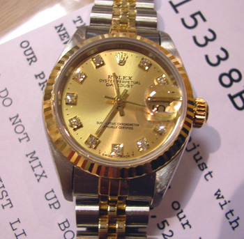 Bicolour Datejust, champagne / diamond dial