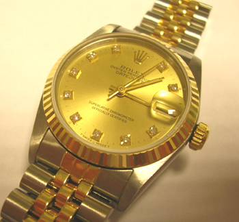 Bicolour mid-size Datejust model 68273 on Jubilee bracelet with <b>champagne / d