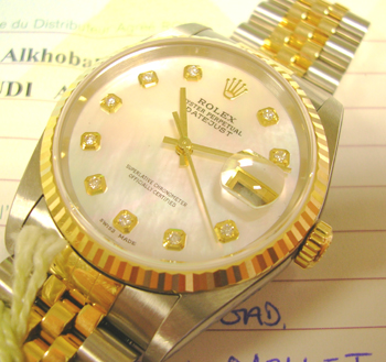Superb 2006 Datejust model 16233 with boxes, manual, swing-tag & original papers