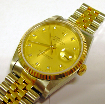 Bicolour Datejust with classic champagne / DIAMOND dot dial and Jubilee bracelet