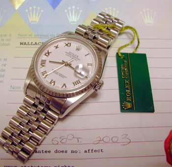 Sept.2003 Datejust model 16220, white dial / Jubilee bracelet, complete with box