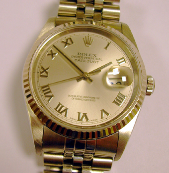 2004 model stainless steel / white metal Datejust with silver dial and Jubilee b