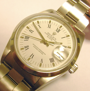 Approx 2003 Oyster Perpetual Date model 15200 with white dial and Oyster bracele