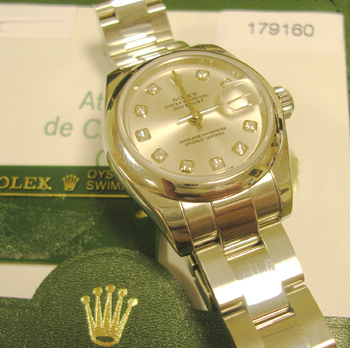 Latest model 179160 all-steel Datejust with Oyster bracelet and the cool <b>silv