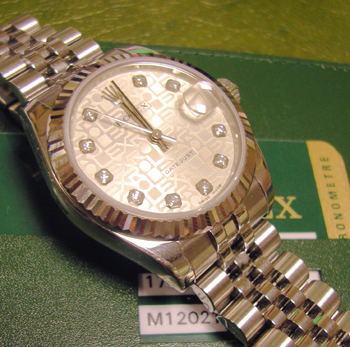 <b>UNWORN</b> November 2007 model 178274 steel & white metal Datejust with an ey